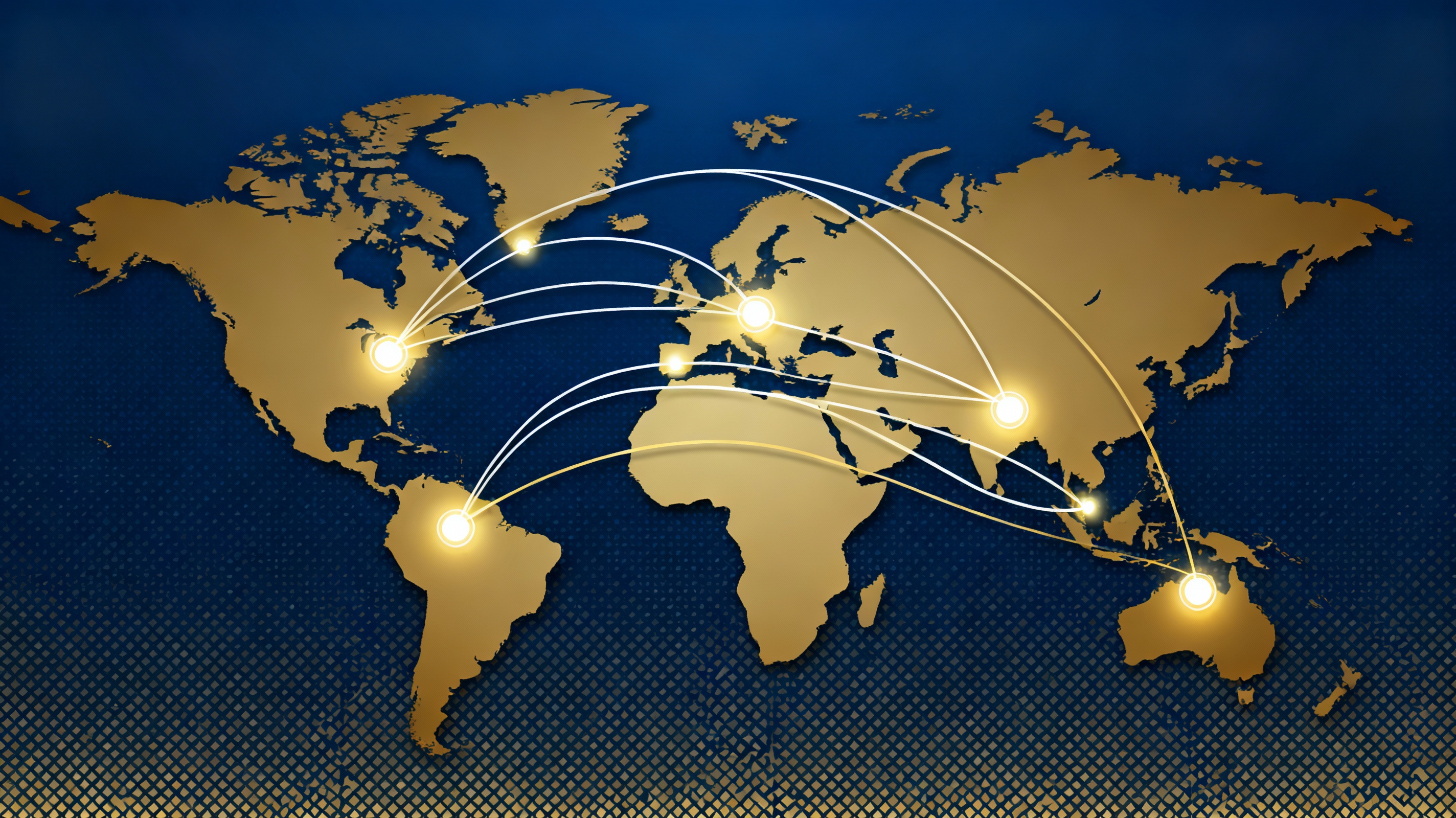 Global network connectivity representing international executive search and cross-border leadership talent acquisition