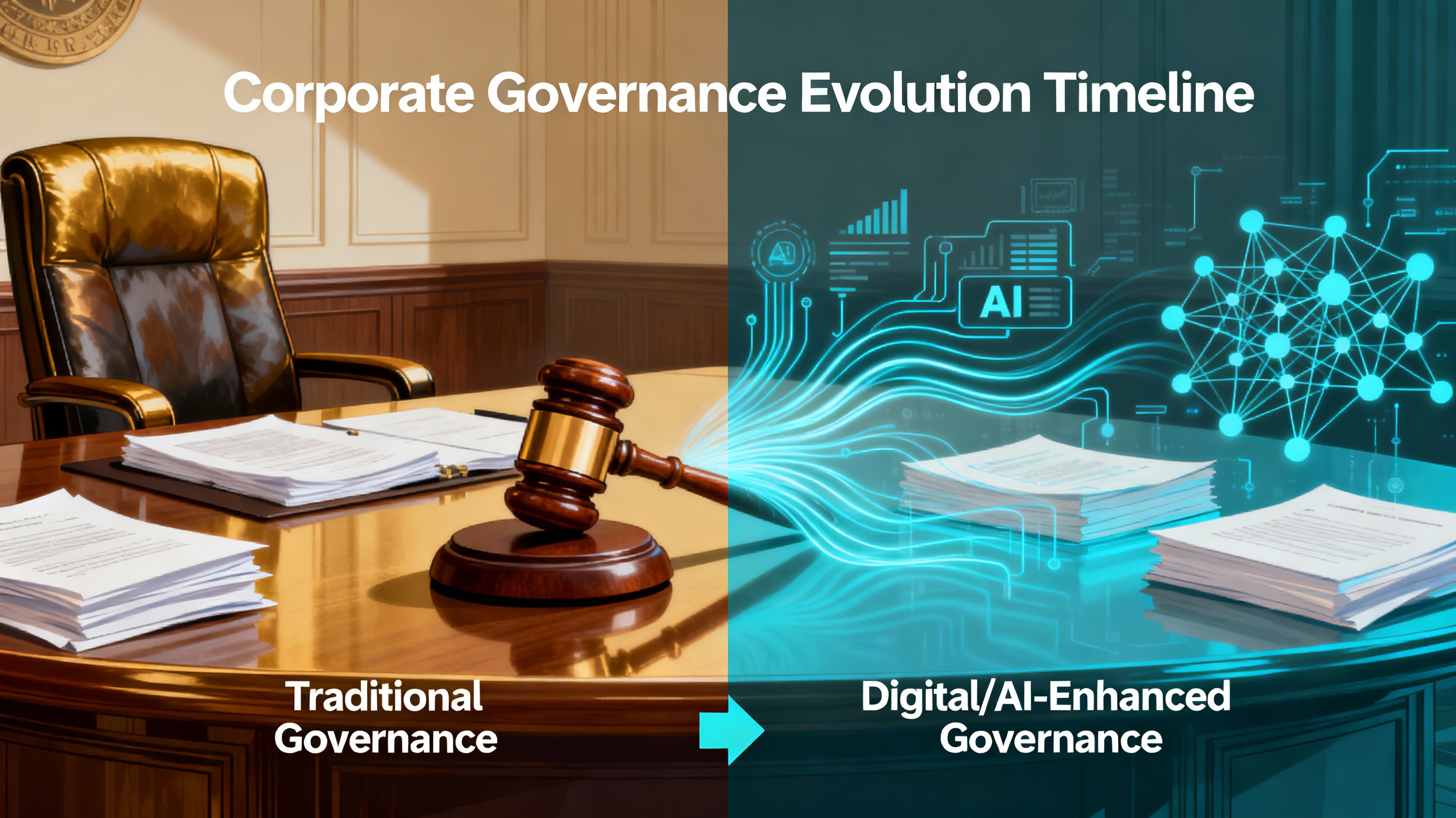 Board governance evolution showing technology and AI oversight integration