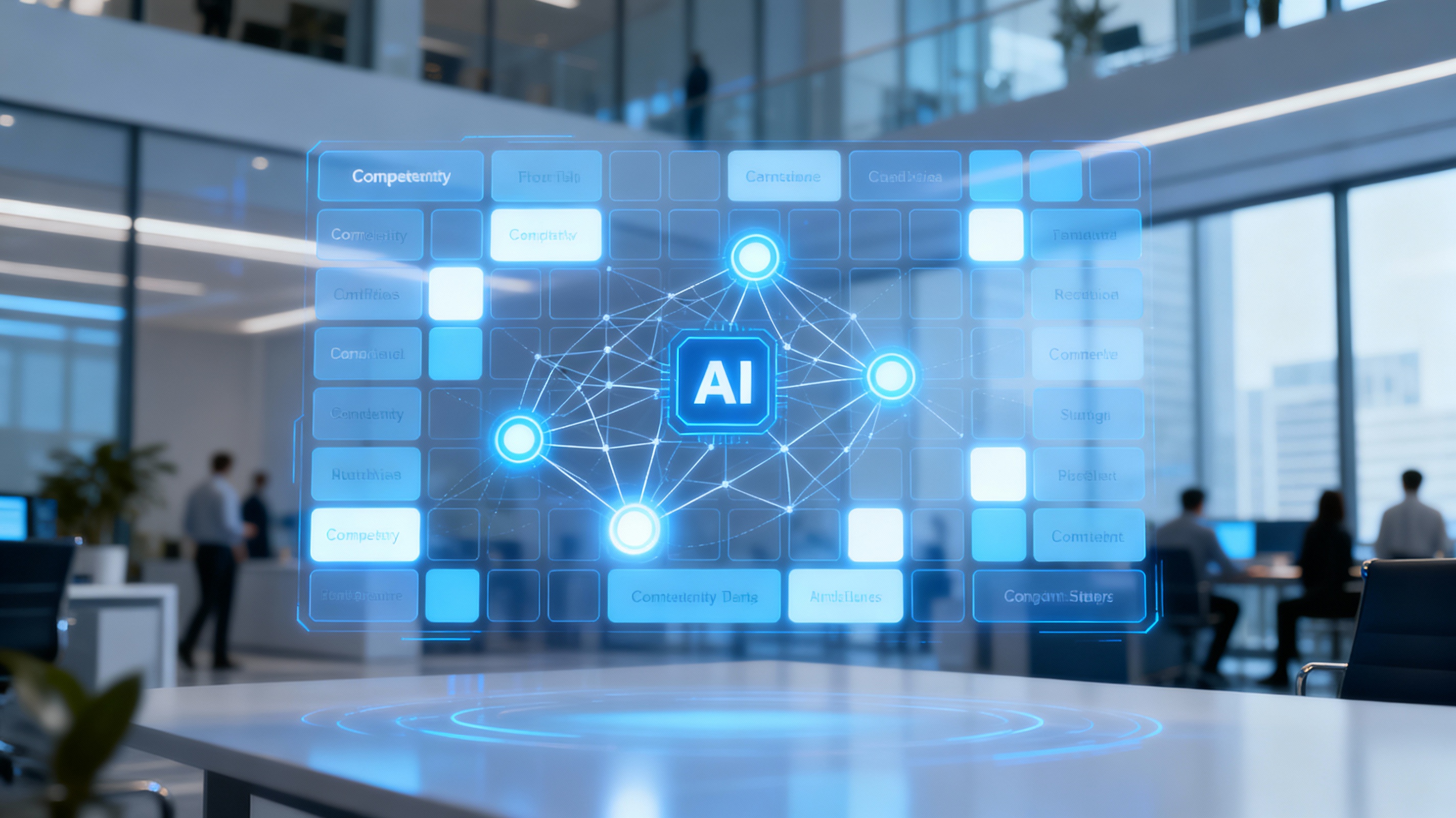 Board skills matrix visualization showing AI and technology governance requirements