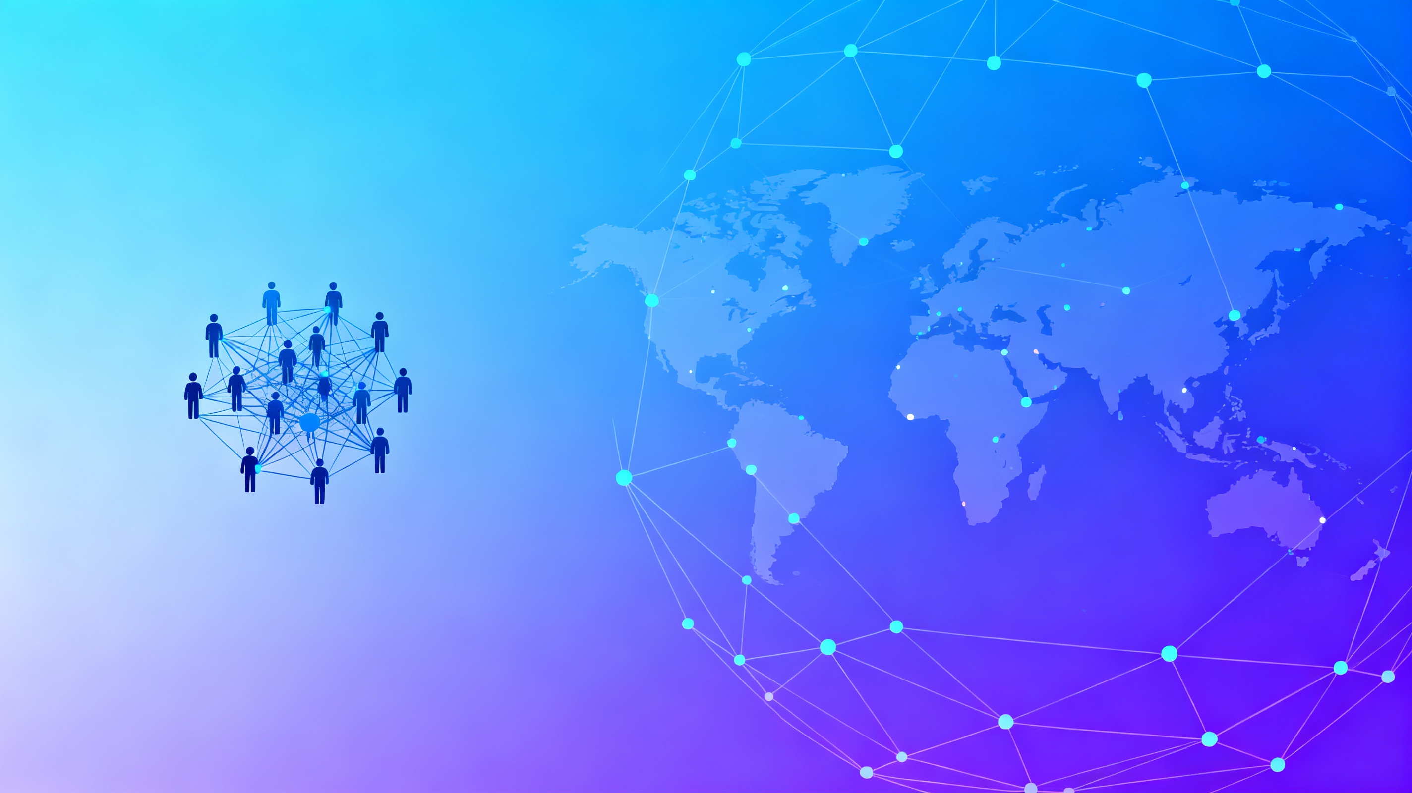 A network graph showing the limitations of human connections versus AI-powered talent mapping across multiple dimensions